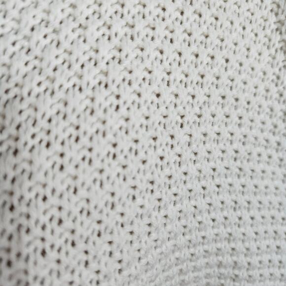 New Nasty Gal Cream Knit Sweater Pullover Medium Acrylic Drop Shoulder Boat Neck - Picture 6 of 15